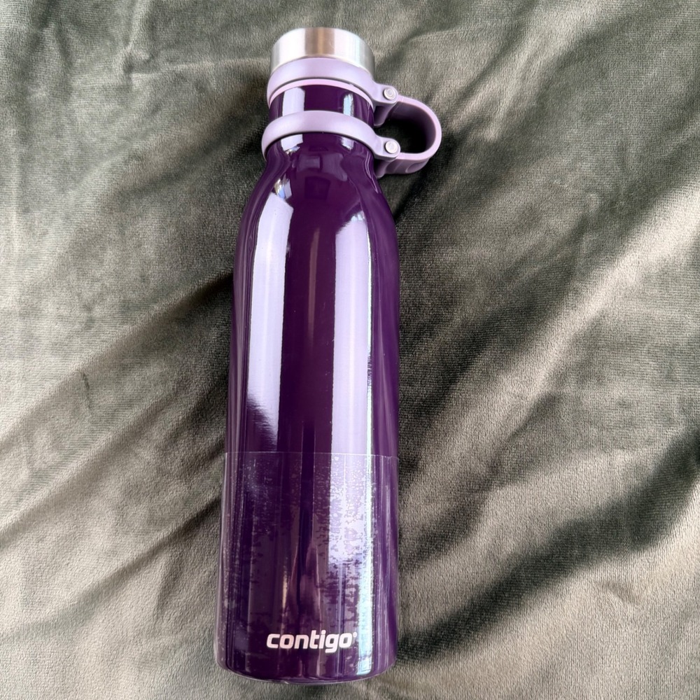 Contigo Purple Stainless Steel Vacuum Insulated Water Bottle w/Carry Loop 20oz